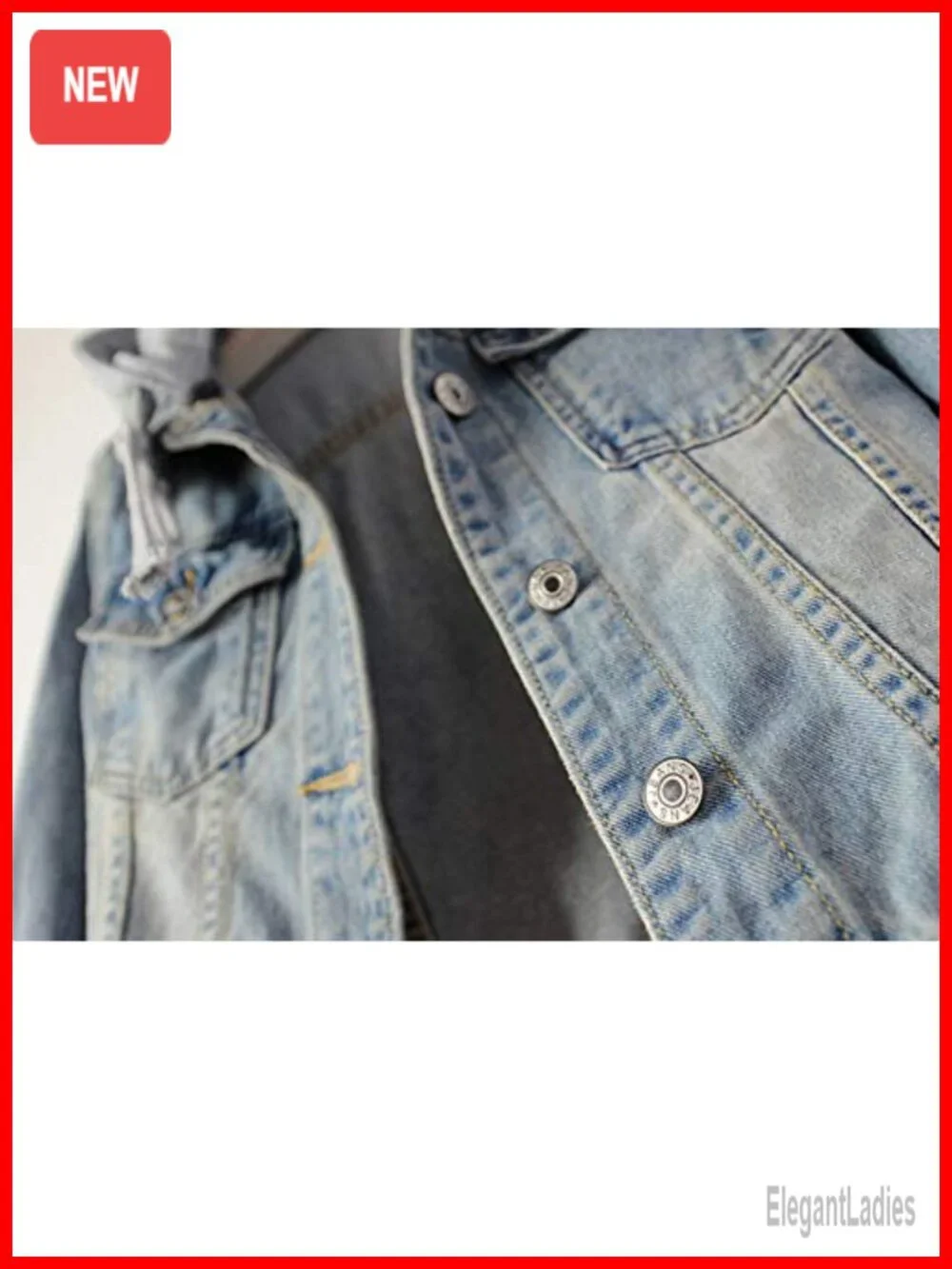 Women's Detachable Hoodie Denim Jacket Cotton Polyester